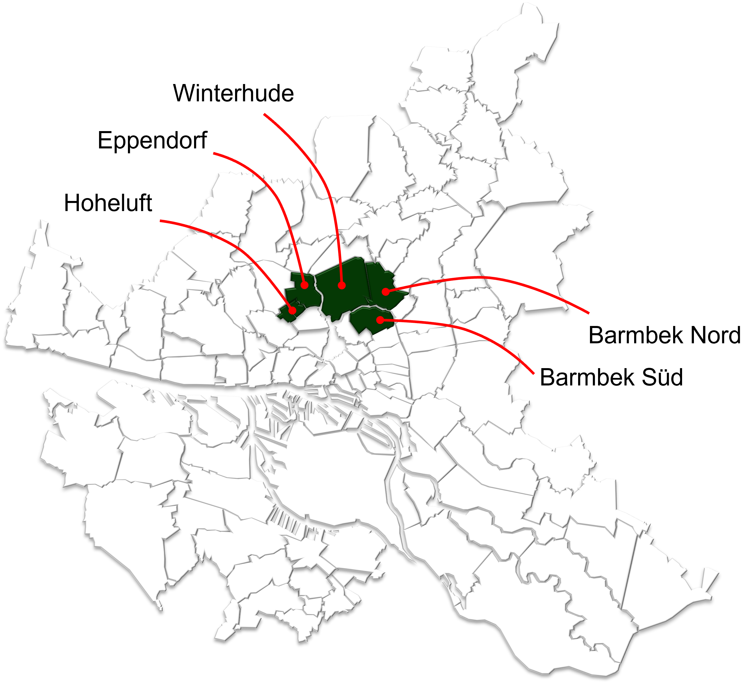 The district Barmbek-Nord is in the central nord of Hamburg