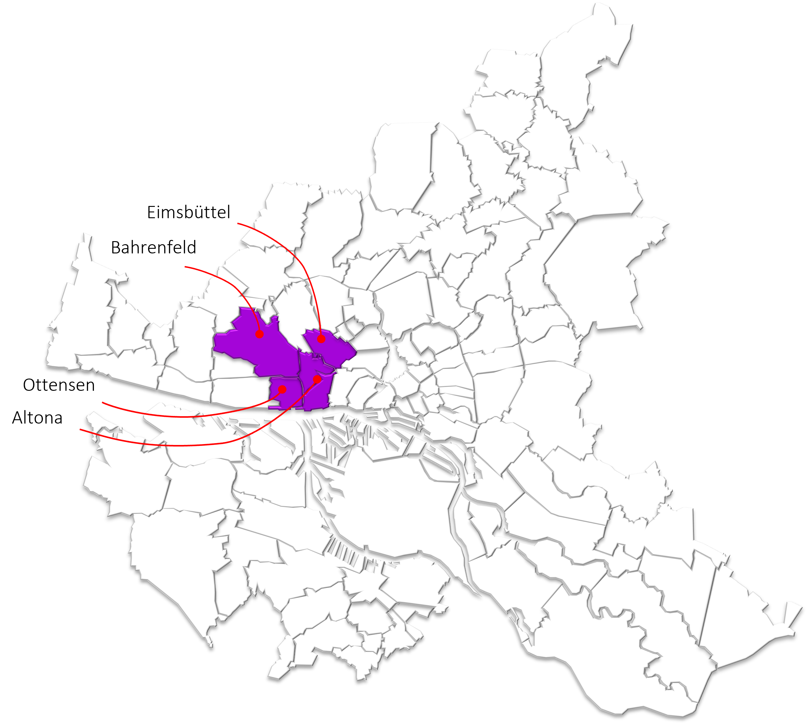 Location of the district Hamburg Eimsbüttel