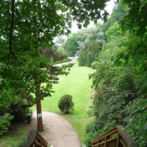 The pittoresque small Roman garden in district St. Pauli"