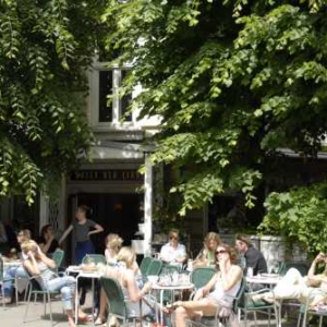 The cafe "Unter den Linden" in Hamburg St. Pauli"